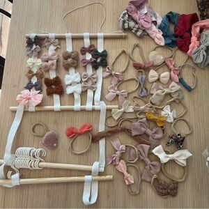 Assorted Baby Headbands/clips with rack